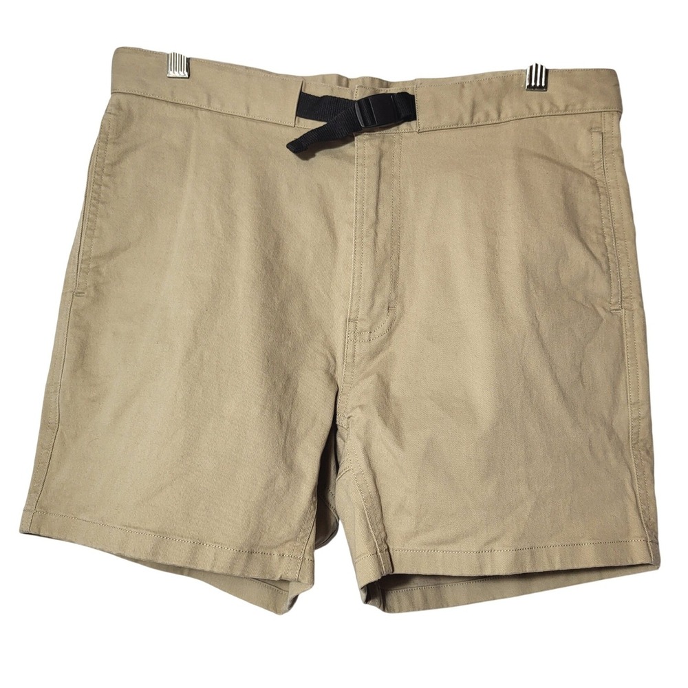 Beardedgoat Mens Khaki/Tan Shorts Adjustable Belt Gusseted Crotch Med‎ Gorpcore